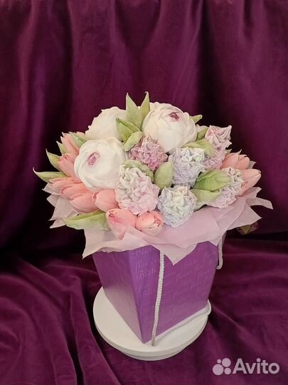 Зефирный букет. Весенние цветы. Подарок