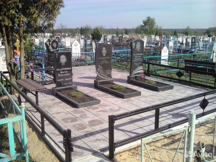 Благоустройство могил, плитка