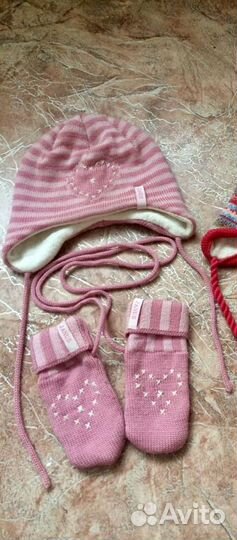 Комплект шапка, варежки