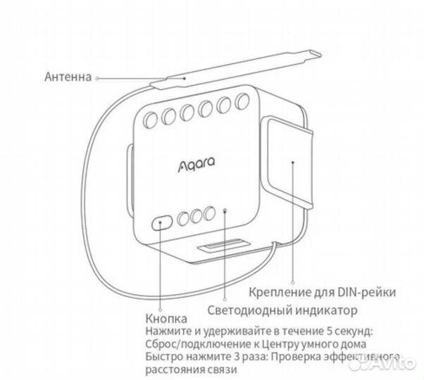 Реле 2 канальное Aqara T2 llkzmk12lm