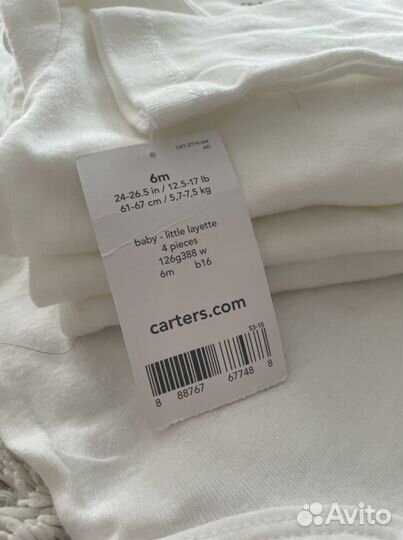 Боди carters 3-6 мес, новые