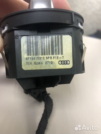 Выключатель света фар хром Ауди А6 С6