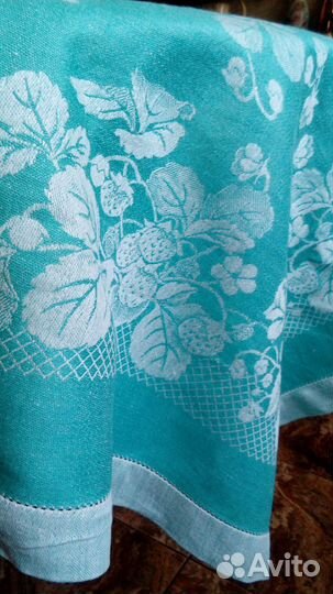 Винтажная жаккардовая скатерть 50-е годы СССР