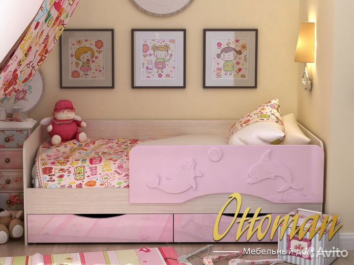 Детская кровать с матрасом Алиса 1,8х0,8 Новая