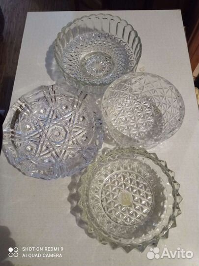 Салатник хрустальный, пепельница