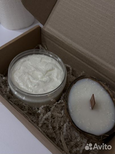 Подарочные наборы спа. Свечи, скрабы, крема, мыло