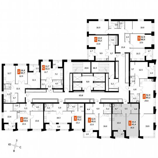 1-к. квартира, 45,9 м², 42/43 эт.