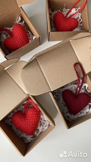 Вязаное сердце обвес на сумку