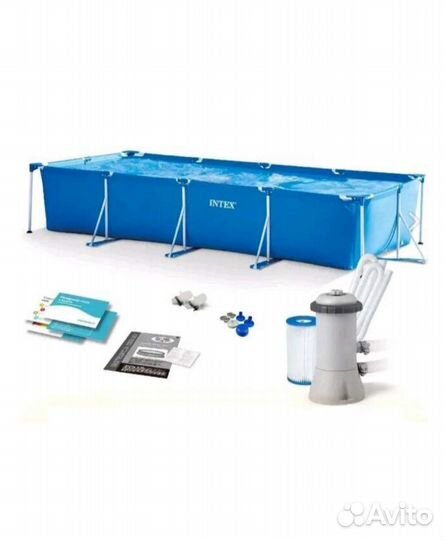 Бассейн 4.5м на 2.2м новый,с тентом и насосом