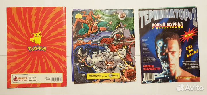 Альбомы наклеек Человек Паук, Pokemon, Space Jam