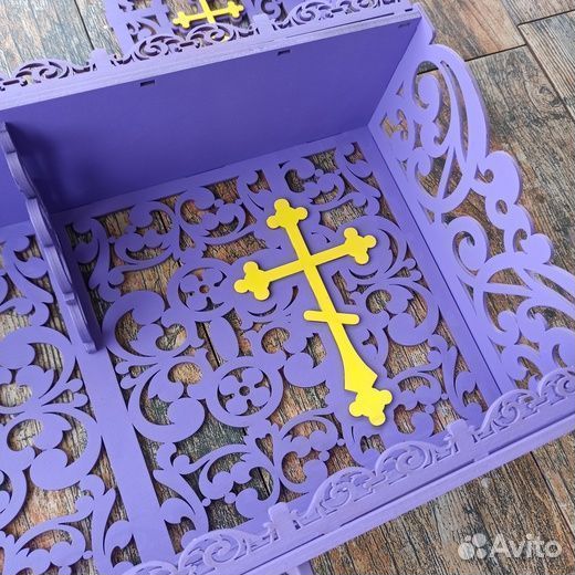 Полка для икон прямая 3 яруса 026