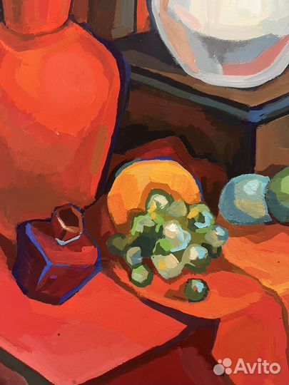 Живопись натюрморт красный