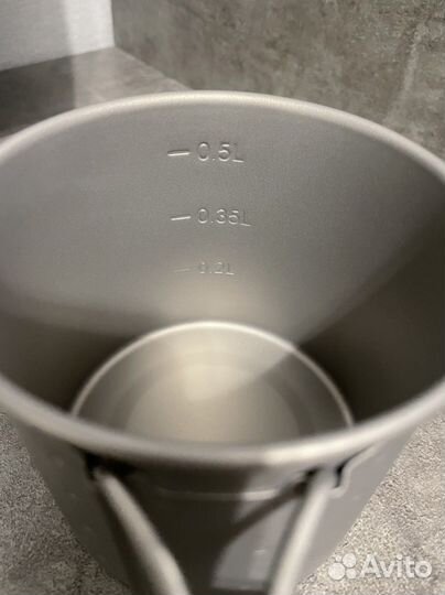 Титановая кружка 600 мл с крышкой туристическая