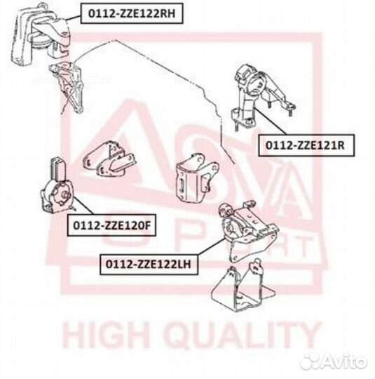 Asva 0112-ZZE120F Подушка двигателя перед прав/лев