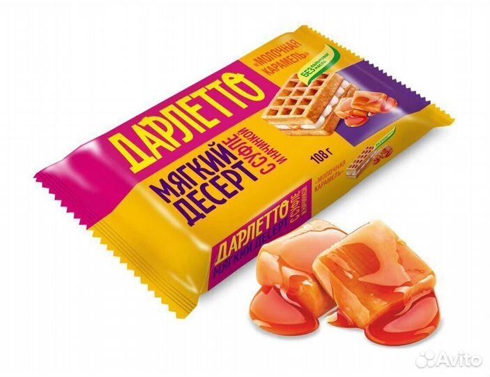 Мягкие вафли Дарлетто с суфле с Мол Карамель 108 г