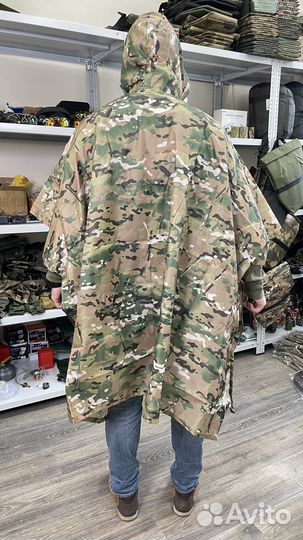 Пончо мультикам укороченное