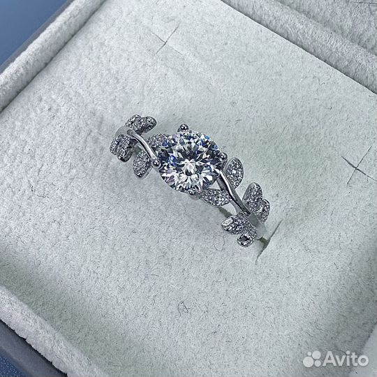 Кольцо с муассанитом (бриллиант) 1ct