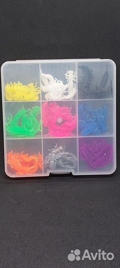 Набор силиконовых приманок. Микроджиг. Ларва