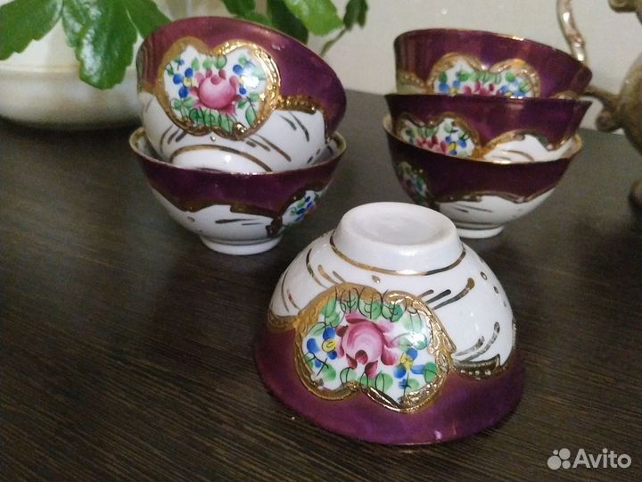 Пиалки бу, чайник заварочный, чашки и сахарница