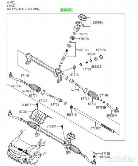 Б/У Рулевая рейка - В хорошем состоянииn