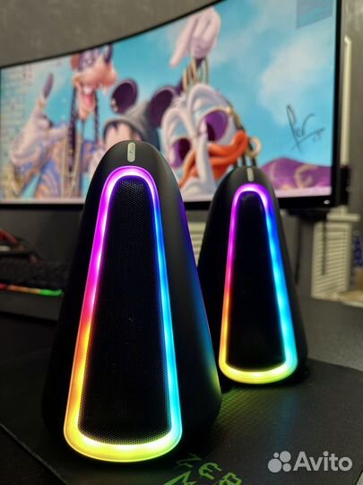 Игровые колонки Thunderobot S10 черные/белые