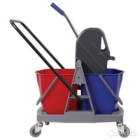 Тележка уборочная brabix, 2 съемных ведра 17 л, ме