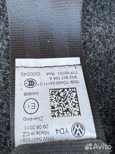 Ремни безопасности передние VW Tiguan 1