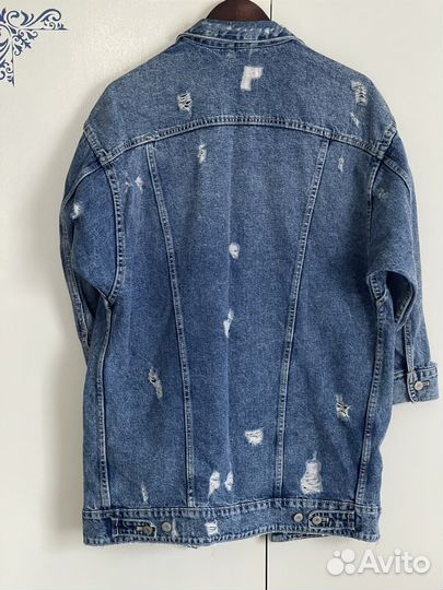 Джинсовая куртка женская удлиненная Zara