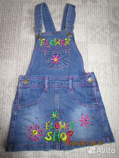 Джинсовый сарафан на девочку 4-5 лет