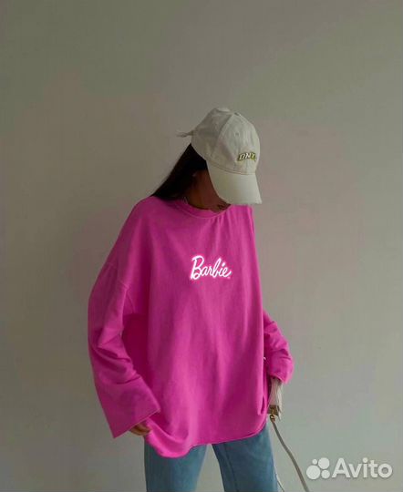 Лонгслив Barbie (барби) розовая Кофта с длинным
