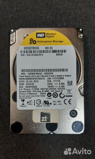 HDD WD SAS 2.5 600Gb б/у