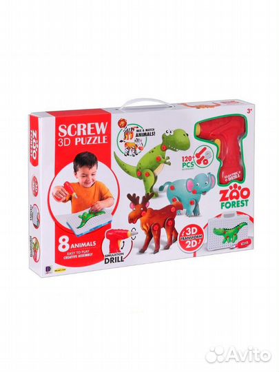 Конструктор с шуруповертом. 3D пазл