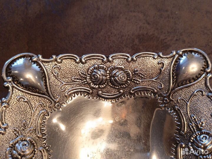 Конфетница, ваза мельхиоровая