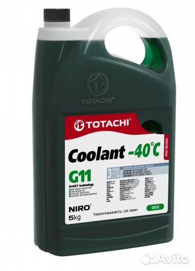 Антифриз totachi niro coolant Green -40C G11 5кг