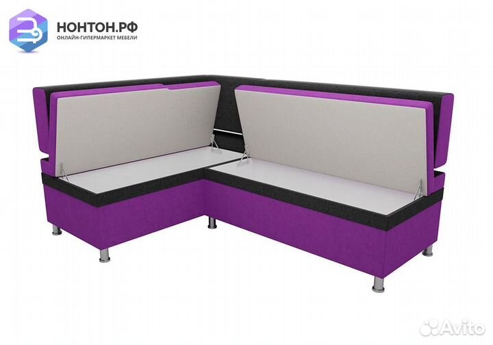 Кухонный уголок Стайл микровельвет фиолетовый / че
