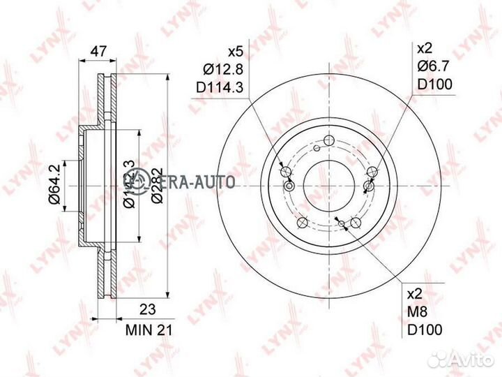 Lynxauto BN1045 диск тормозной передний\ Honda Acc