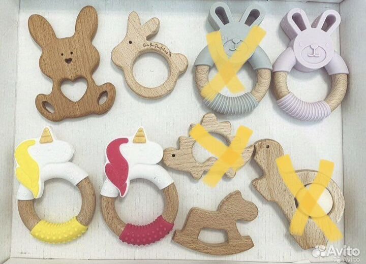 Подарок для новорожденных, грызунок деревянный