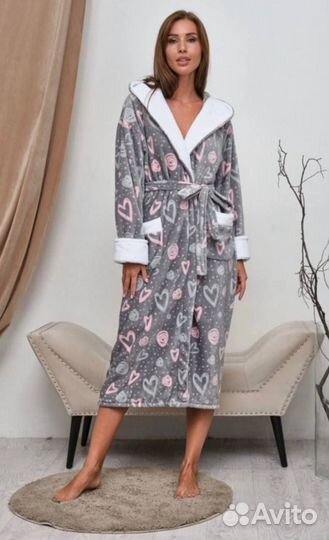 Халат махровый женский