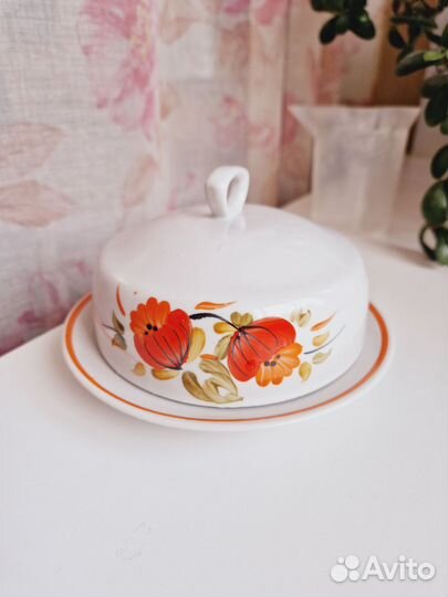 Масленка фарфоровая СССР