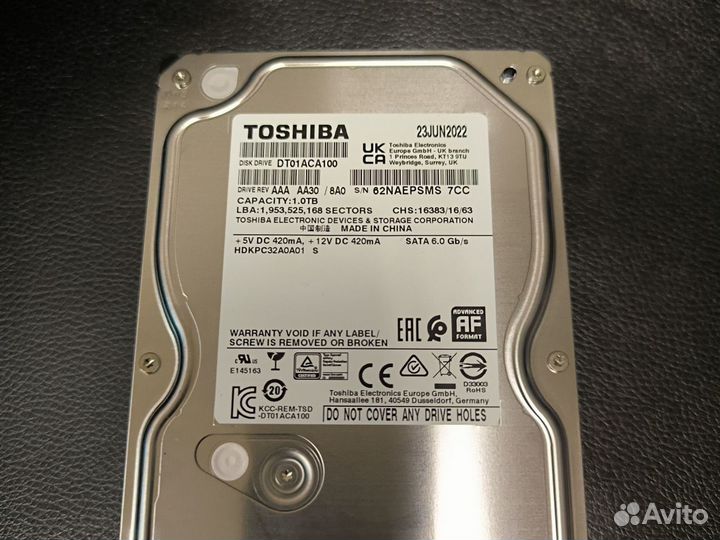 Жесткий диск Toshiba 3.5