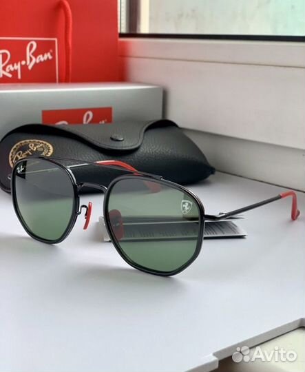 Солнцезащитные очки ray ban ferrari зеленые