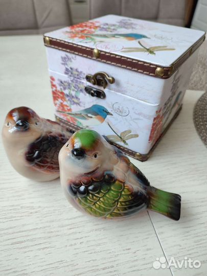 Коробка/сундук, птицы керамика