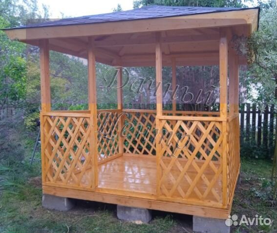 Беседка из дерева для дачи F-5-4