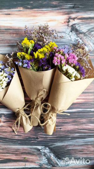 Букетики- комплименты подарочные сухоцветы