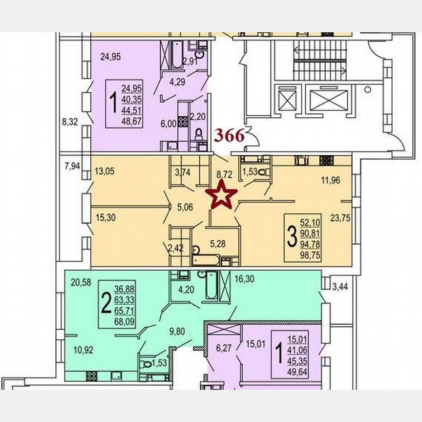 3-к. квартира, 92,6 м², 4/21 эт.