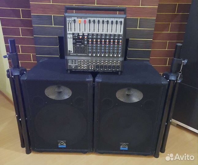 Колонки W-Sound 1200W Pro15 Активный микшер Стойки