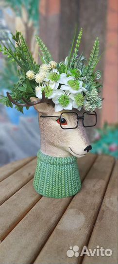 Подарок. Кашпо с цветами