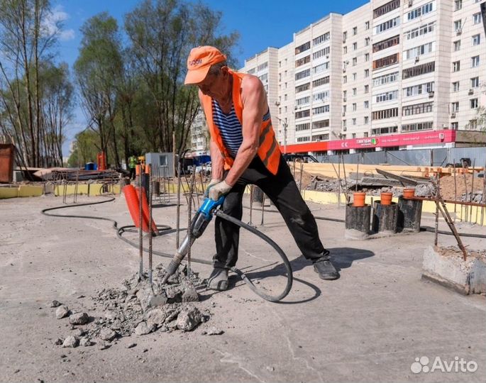 Отбойные молотки, компрессор, бетоноломы. Продувка