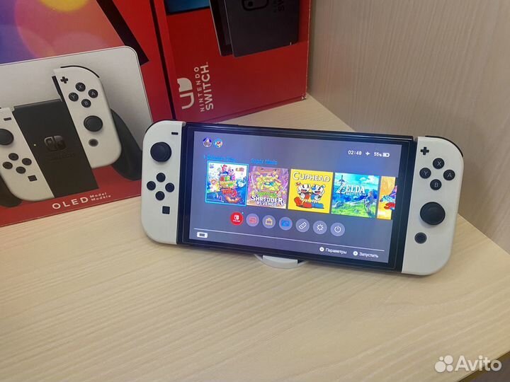 Прошитый Nintendo switch Oled 192gb. Комплект