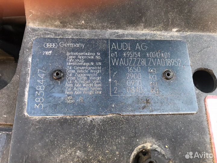 Разбор на запчасти Audi A3 (8L1)